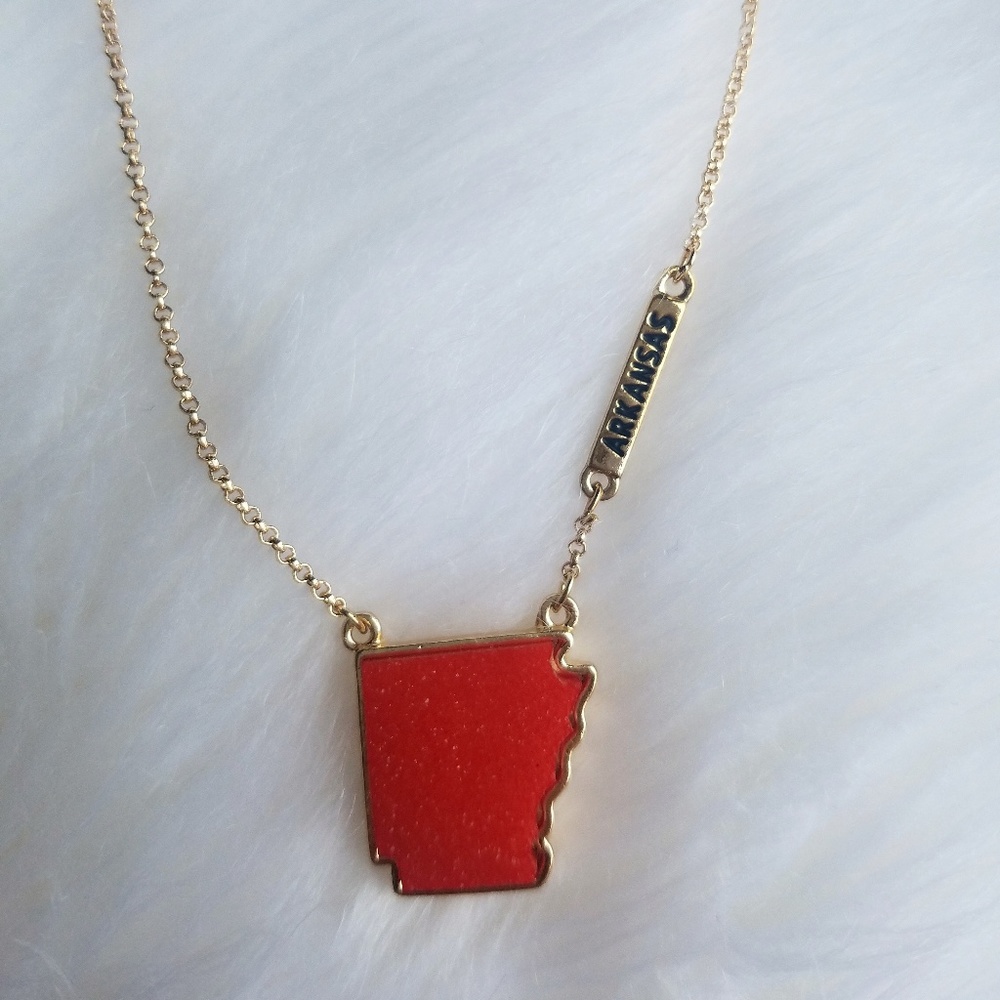 Red Arkansas Druzy Necklace